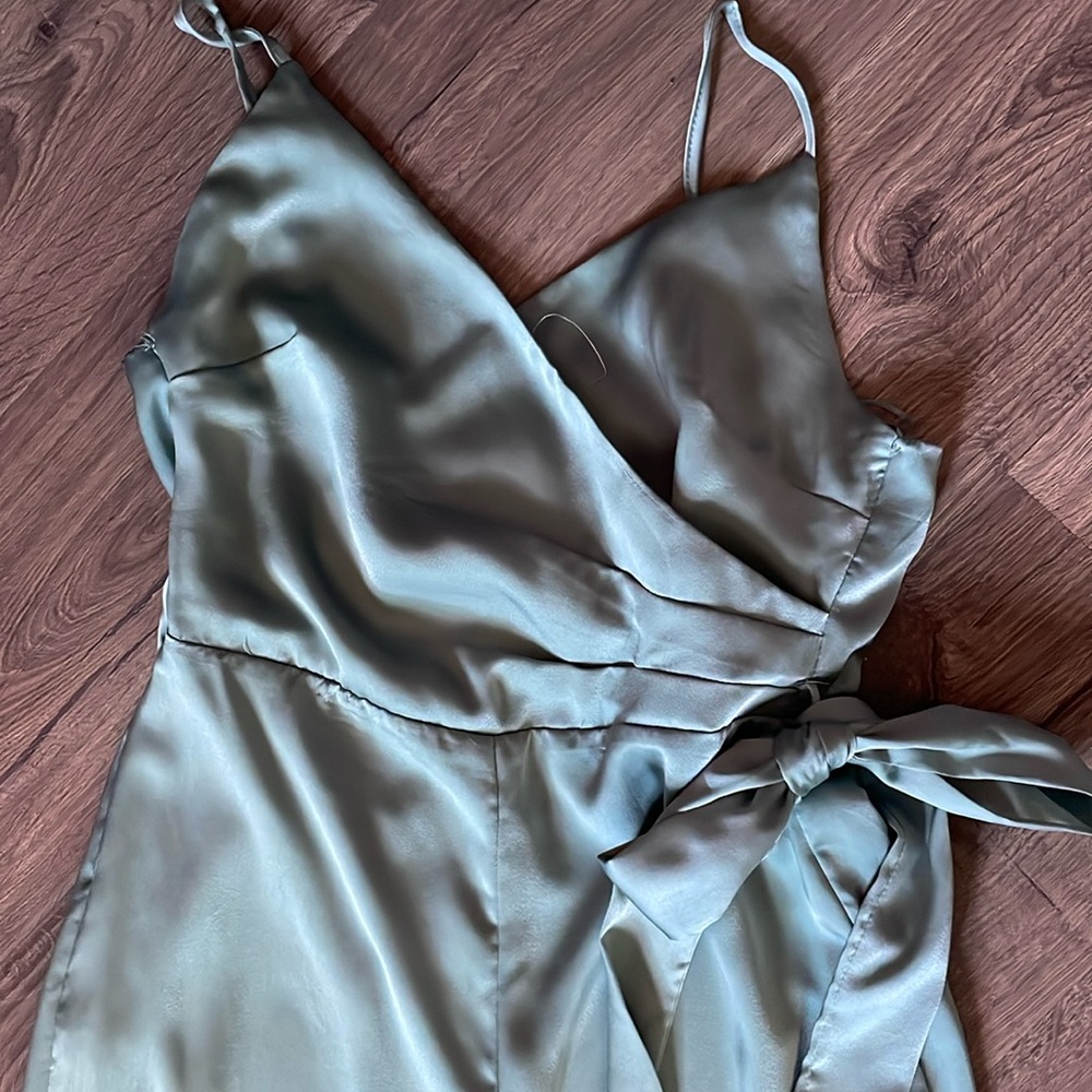 Olive Spaghetti strap jumpsuit